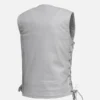 Women’s White Biker Style Leather Vest