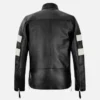 Men’s Black and White Slim Fit Leather Jacket