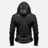 Men’s Premium Black Leather Hoodie Jacket