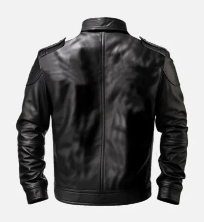 Men’s Black Leather Biker Jacket