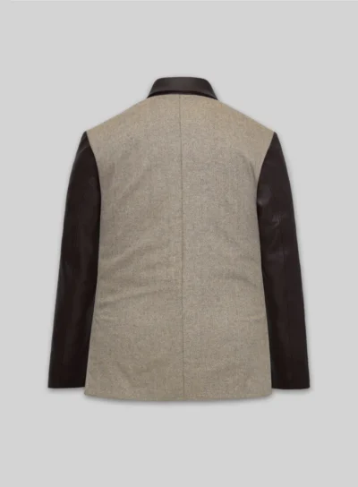 Men’s Tweed and Leather Blazer Jacket