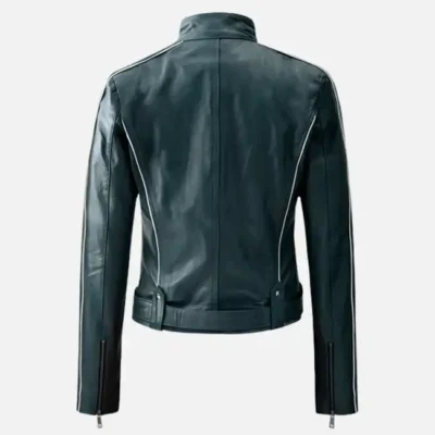 Women’s Prussian Blue Soft Leather Biker Jacket