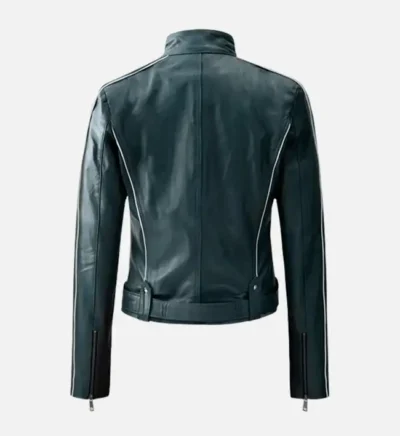 Women’s Prussian Blue Soft Leather Biker Jacket