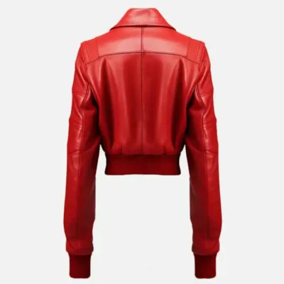 Women’s Red Bomber Leather Jacket