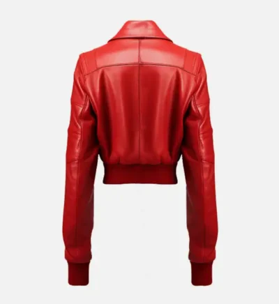 Women’s Red Bomber Leather Jacket