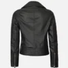 Women’s Black Asymmetric Leather Biker Jacket