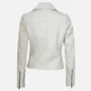 Women’s White Moto Leather Jacket