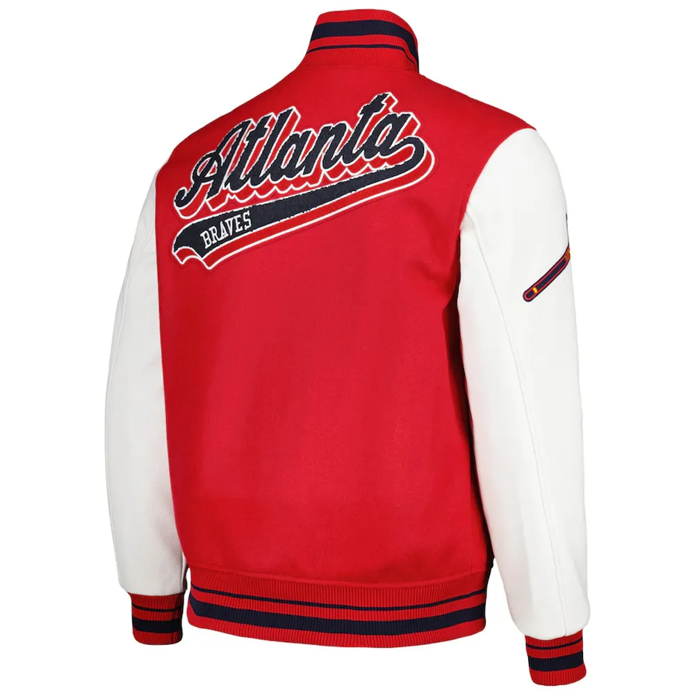Atlanta Braves Script Tail Heritage Red & White Jacket