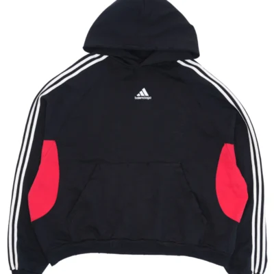 Adidas x Balenciaga Black-Red Fusion Hoodie