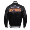 Astros Retro Pick-Stitch Ribbed Satin Jacket