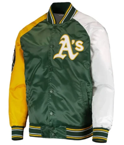 Athletics Classic Reliever Satin Varsity Jacket in Team Colors