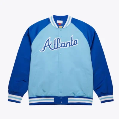 Atlanta Braves Double Clutch Blue Satin Vintage Logo Jacket