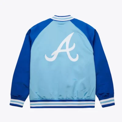 Atlanta Braves Double Clutch Blue Satin Vintage Logo Jacket