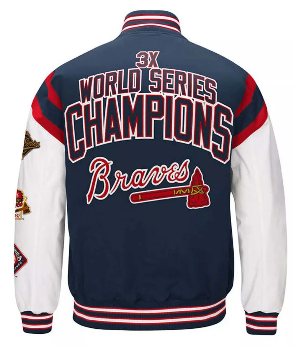 Atlanta Braves Home Team Tribute Navy and White Jacket