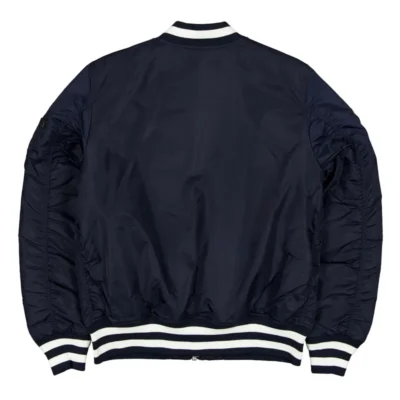 Atlanta Braves Premium Navy Zip Bomber Jacket
