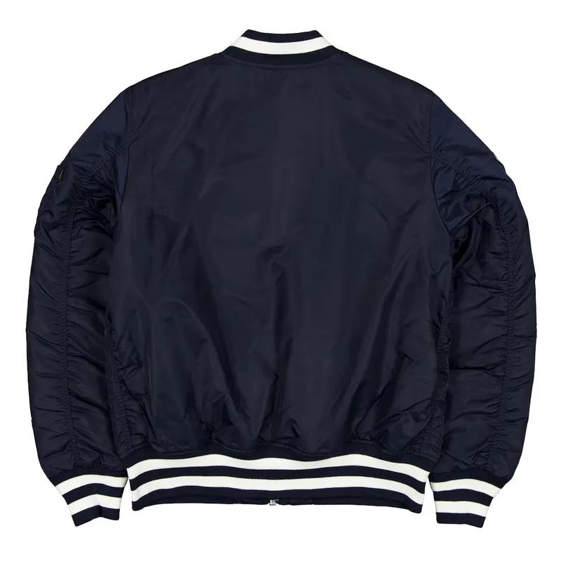 Atlanta Braves Premium Navy Zip Bomber Jacket