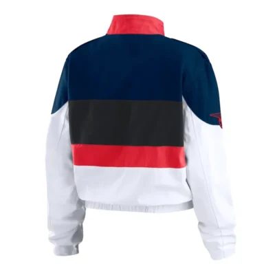 Atlanta Braves Racing Stripe Full-Zip Navy and White Jacket