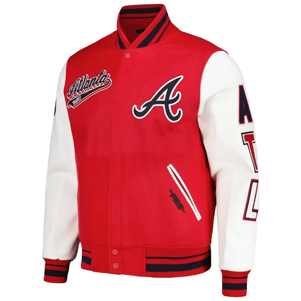 Atlanta Braves Script Tail Heritage Red & White Jacket