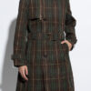 Brown Checkered Vintage Trench Coat