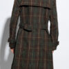 Brown Checkered Vintage Trench Coat