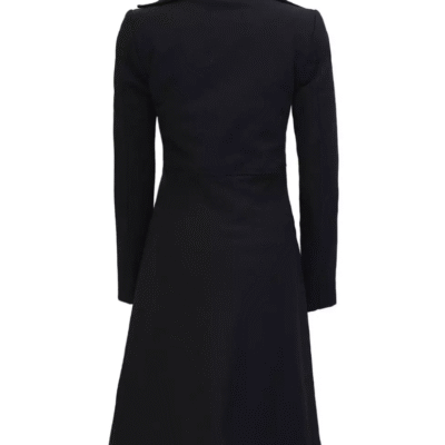 Carol Women’s Black Wool Double-Breasted Trench Coat