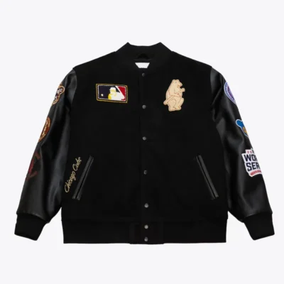 Chicago Cubs Classic Blackout Logo Varsity Jacket