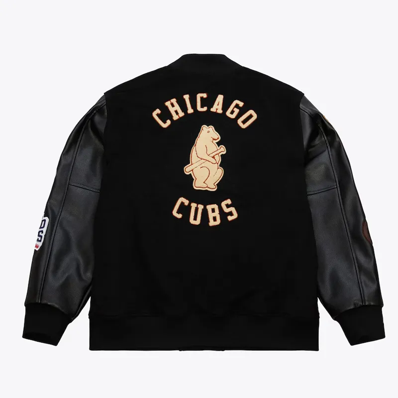 Chicago Cubs Classic Blackout Logo Varsity Jacket