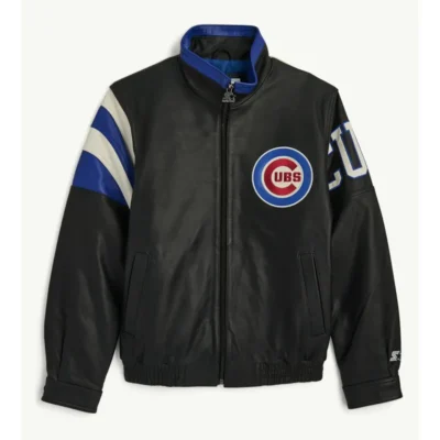 Chicago Cubs Old-School Leather Jacket with Full Zipper