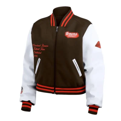 Cleveland Browns Brown & White Varsity Full-Zip Jacket