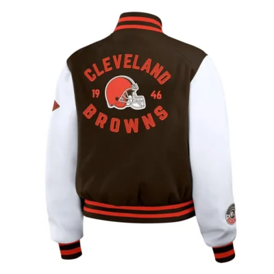 Cleveland Browns Brown & White Varsity Full-Zip Jacket