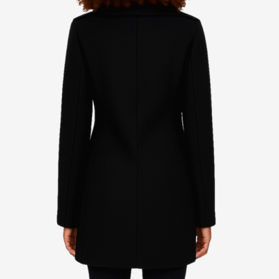 Debbie Women’s Timeless Black Double-Breasted Wool Overcoat