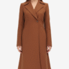 Denise Women’s Camel Brown Double-Breasted Wool Coat