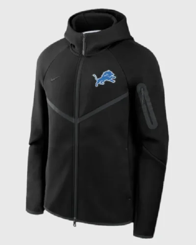 Detroit-Lions-Black-Tech-Fleece-Windrunner-Hoodie
