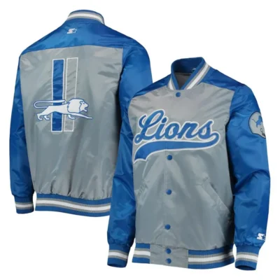 Detroit-Lions-The-Tradition-II-Grey-and-Blue-Varsity-Satin