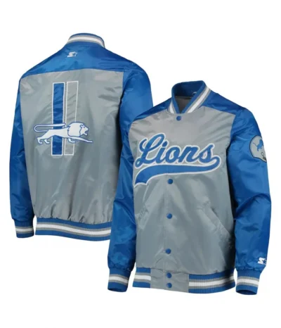 Detroit-Lions-The-Tradition-II-Grey-and-Blue-Varsity-Satin