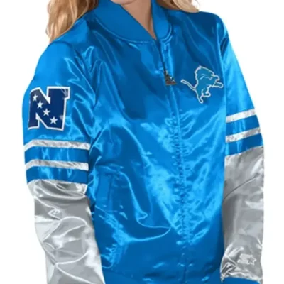 Detroit-Lions-Tie-Breaker-Women-Blue-Satin-Starter-Bomber