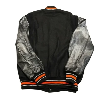 Detroit Tigers Iconic Black Letterman Jacket