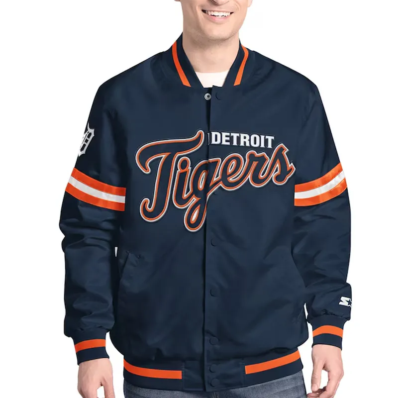 Detroit Tigers Scout Satin Varsity Jacket