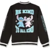 Disney Black Varsity Jacket Featuring Stitch and Angel