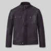 Firefly Bold Purple Moto-Style Leather Jacket