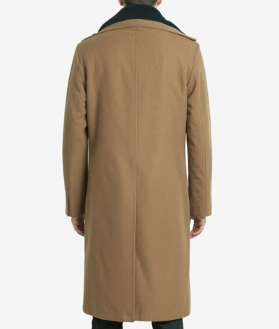 Gary Men’s Long Camel Shearling Wool Overcoat