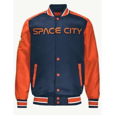 Houston Astros Heritage Blue-Orange Varsity Satin Jacket