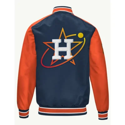 Houston Astros Heritage Blue-Orange Varsity Satin Jacket
