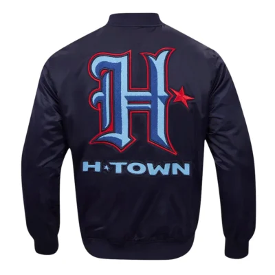 Houston Texans Navy H-Town Satin Jacket