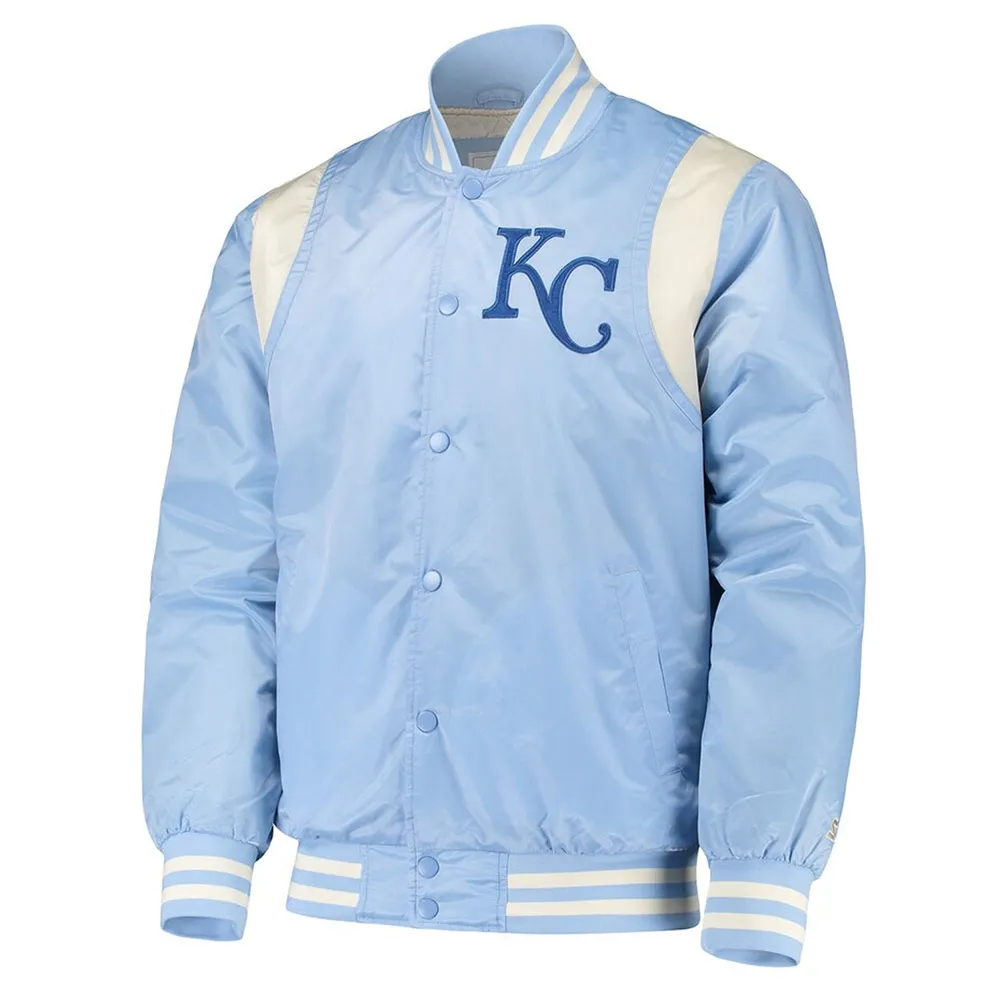 KC Royals Classic Light Blue and Cream Satin Jacket
