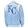KC Royals Classic Light Blue and Cream Satin Jacket