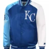 KC Royals Royal and Light Blue Reliever Satin Jacket
