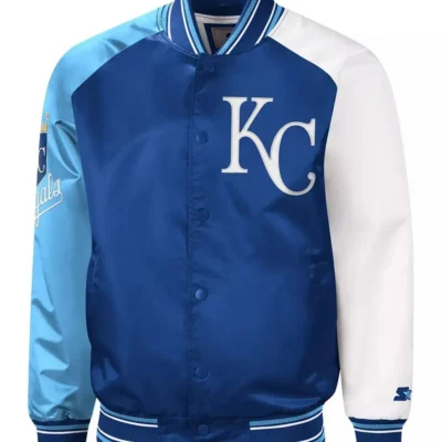 KC Royals Royal and Light Blue Reliever Satin Jacket