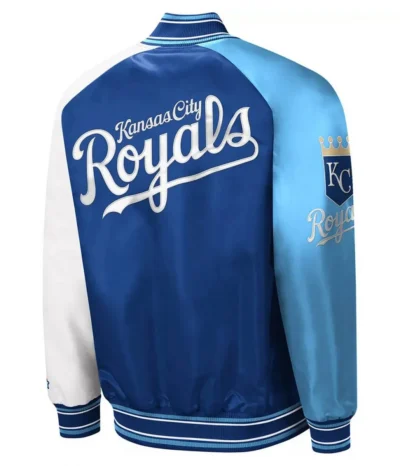 KC Royals Royal and Light Blue Reliever Satin Jacket
