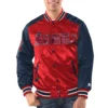 LA Angels Red & Navy Renegade Varsity Satin Jacket